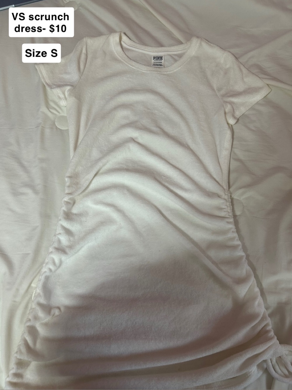 PINK Victoria's Secret White Scrunch Mini Dress
